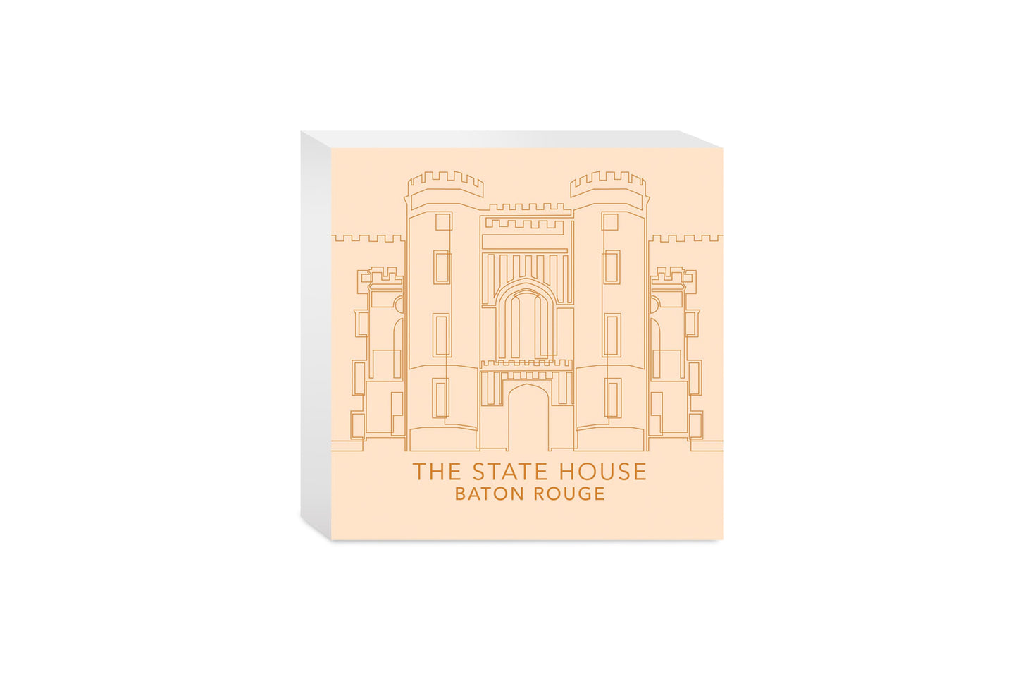 Minimalistic Baton Rouge State House Colorful| Wood Block | Eaches | Min 4