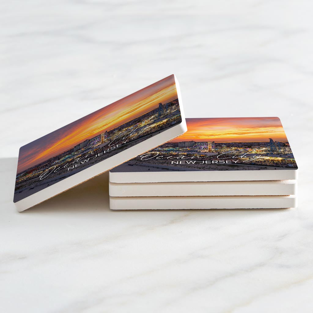 Playland Sunset Square Coaster | Absorbent Coasters | Set of 4 | Min 2