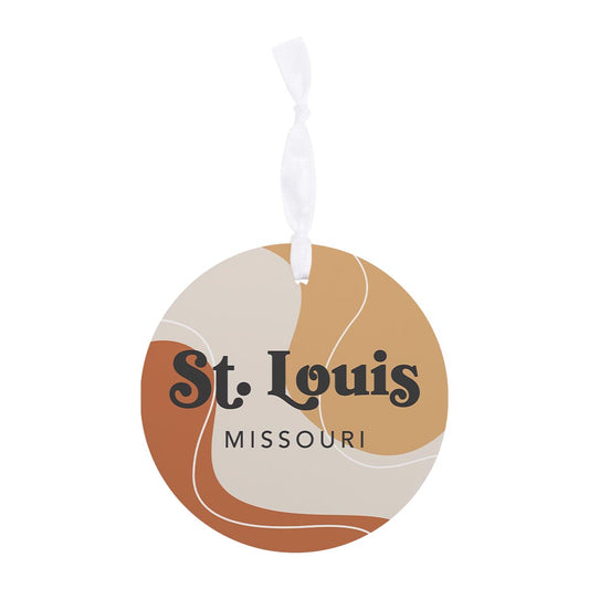 Vintage Groove Fluid Orange Missouri St Louis | Wood Ornament | Eaches | Min 6