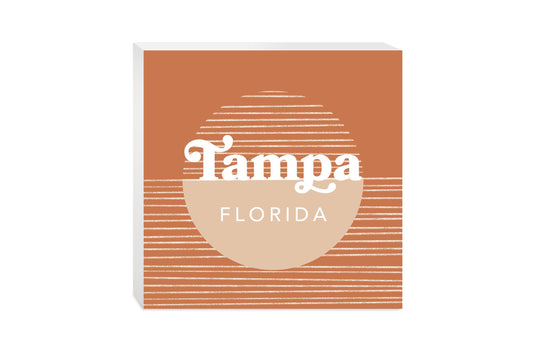 Vintage Groove Half Circle Lines Florida Tampa | Wood Block | Eaches | Min 2