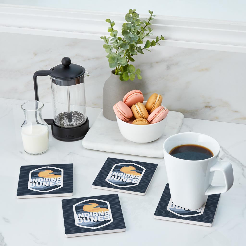 Indiana Dunes At Night Badge | Absorbent Coasters | Set of 4 | Min 2