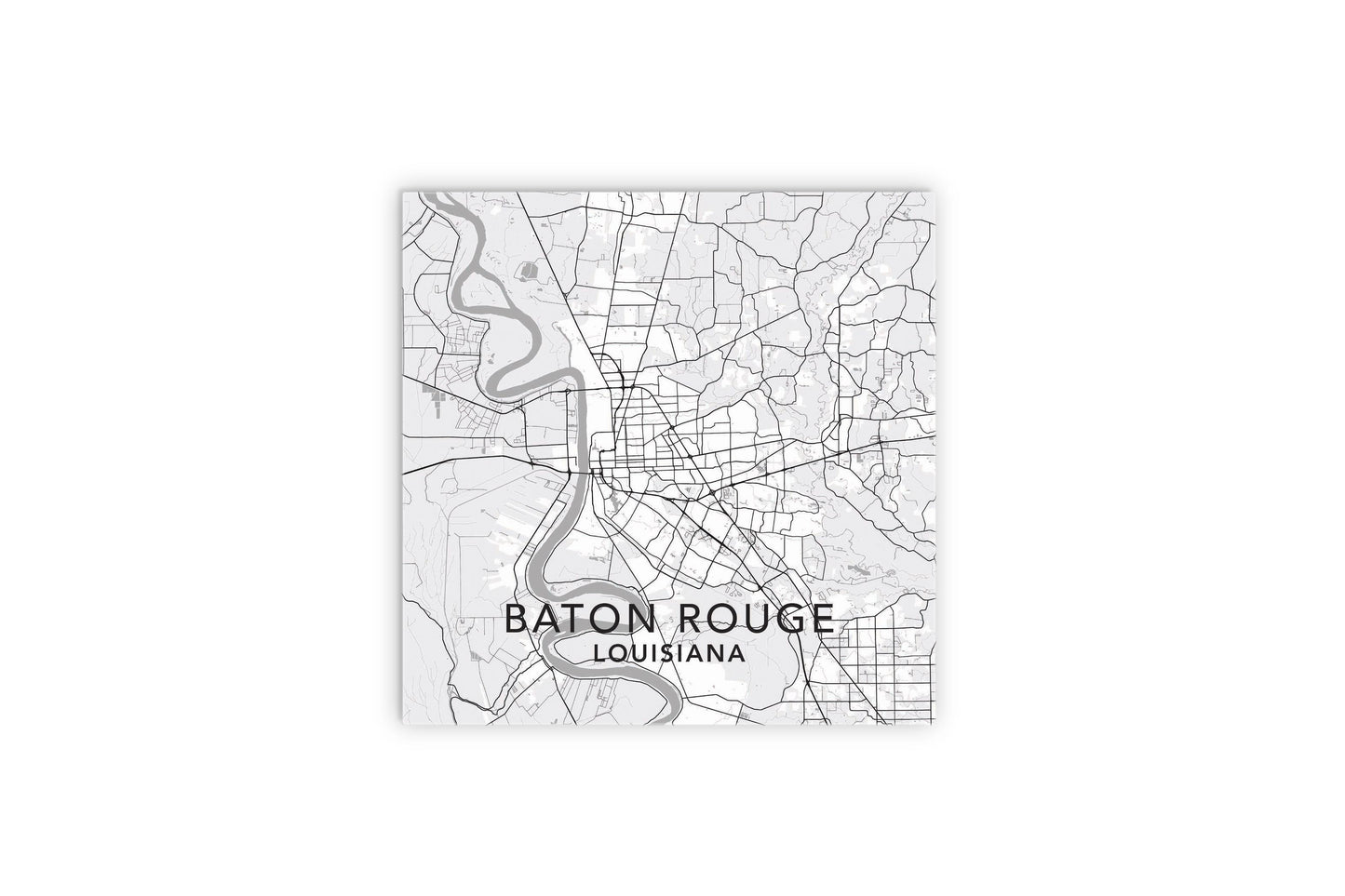 Minimalistic Baton Rouge White Map | Wood Sign | Eaches | Min 2