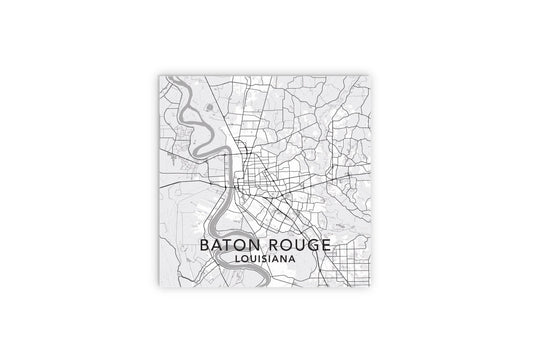 Minimalistic Baton Rouge White Map | Wood Sign | Eaches | Min 2