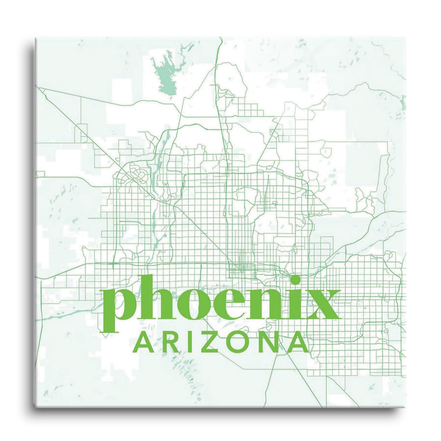 Bright Modern Green Map Arizona Phoenix | Hi-Def Glass Art | Eaches | Min 1