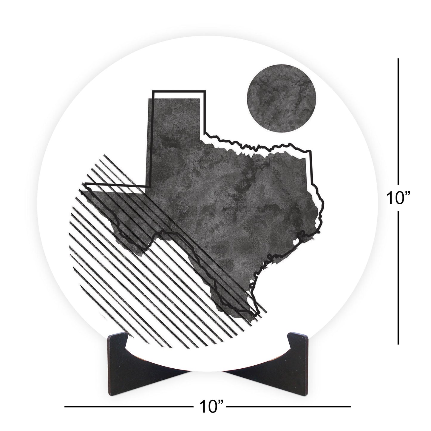 Black And White Geometric On White Texas | Wood Sign | Eaches | Min 1