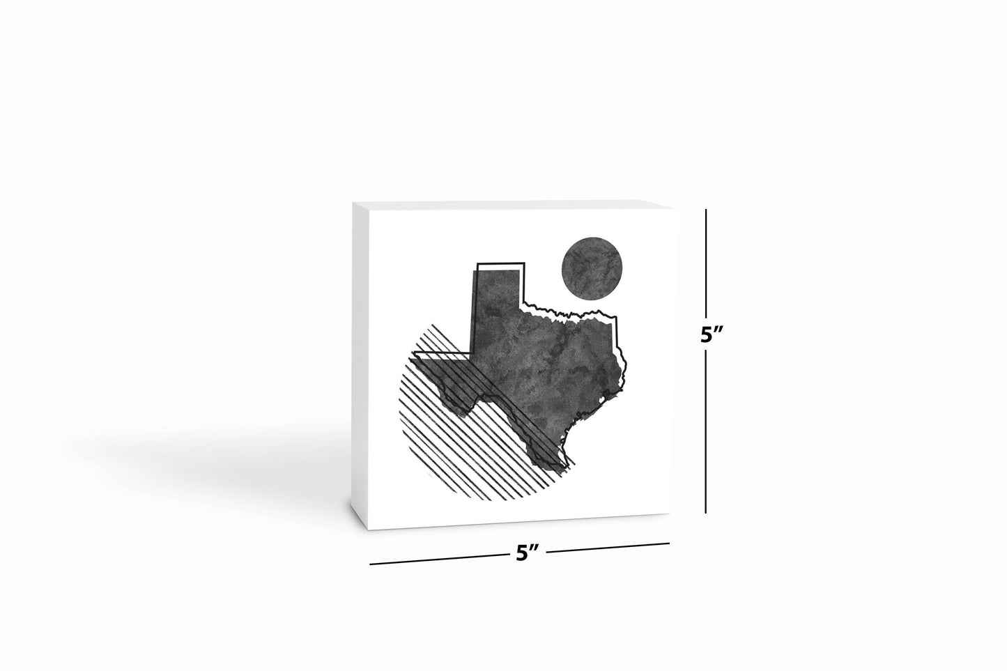 Black And White Geometric On White Texas | Wood Block | Eaches | Min 4