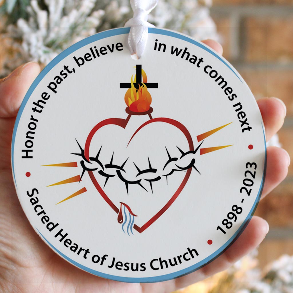 Sacred Heart Of Jesus Church| Wood Ornament | Eaches | Min 6