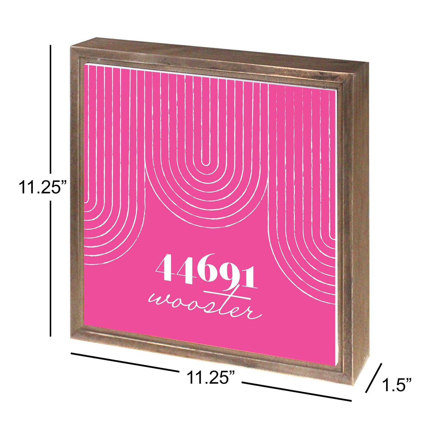 Bright Modern City Zip On Pink Ohio Wooster | Wood Sign | Eaches | Min 1