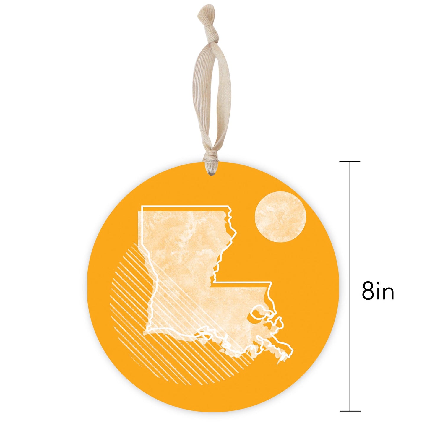 Bright Modern Geometric On Orange Louisiana | Wood Ornament | Eaches | Min 1