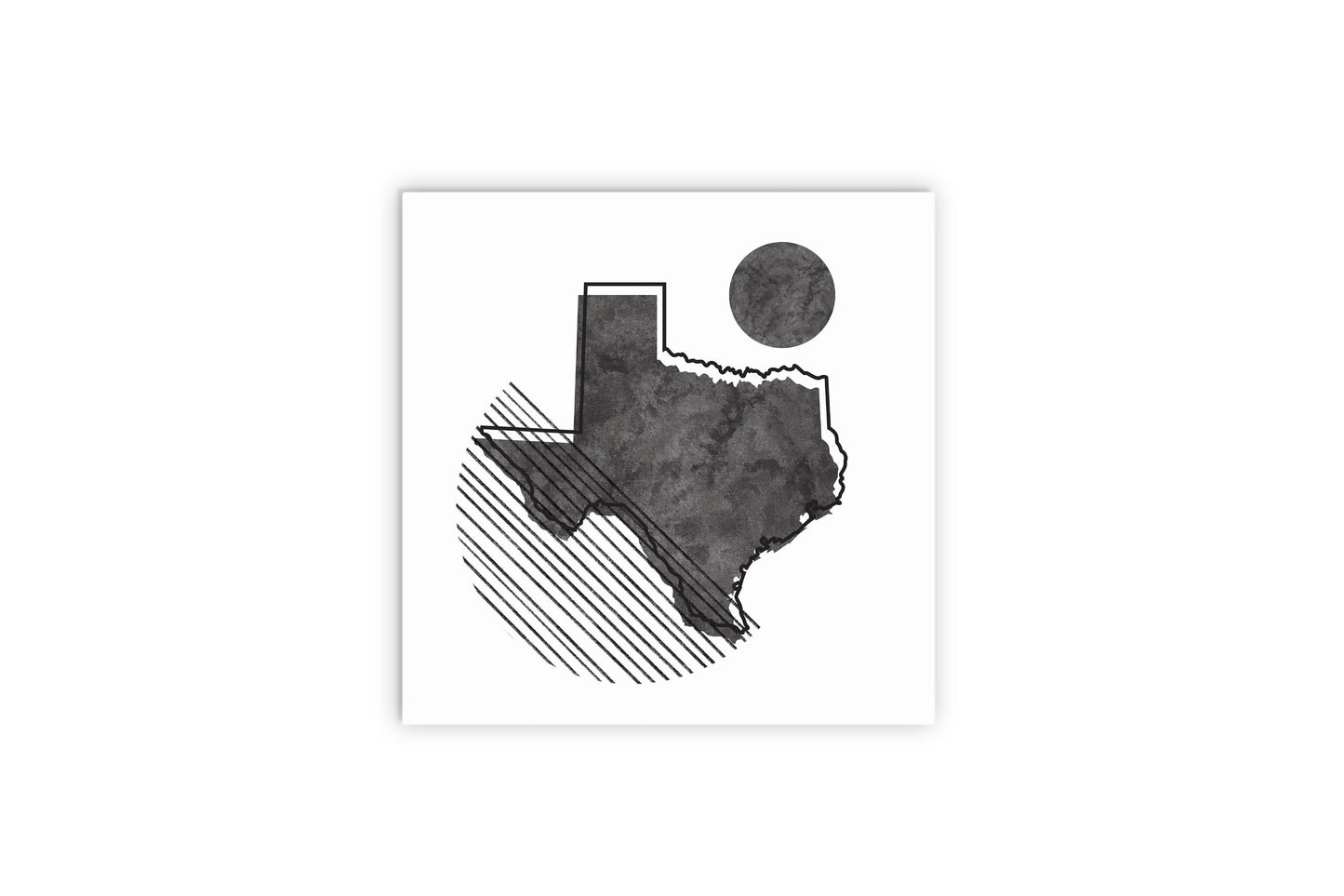 Black And White Geometric On White Texas | Wood Sign | Eaches | Min 2