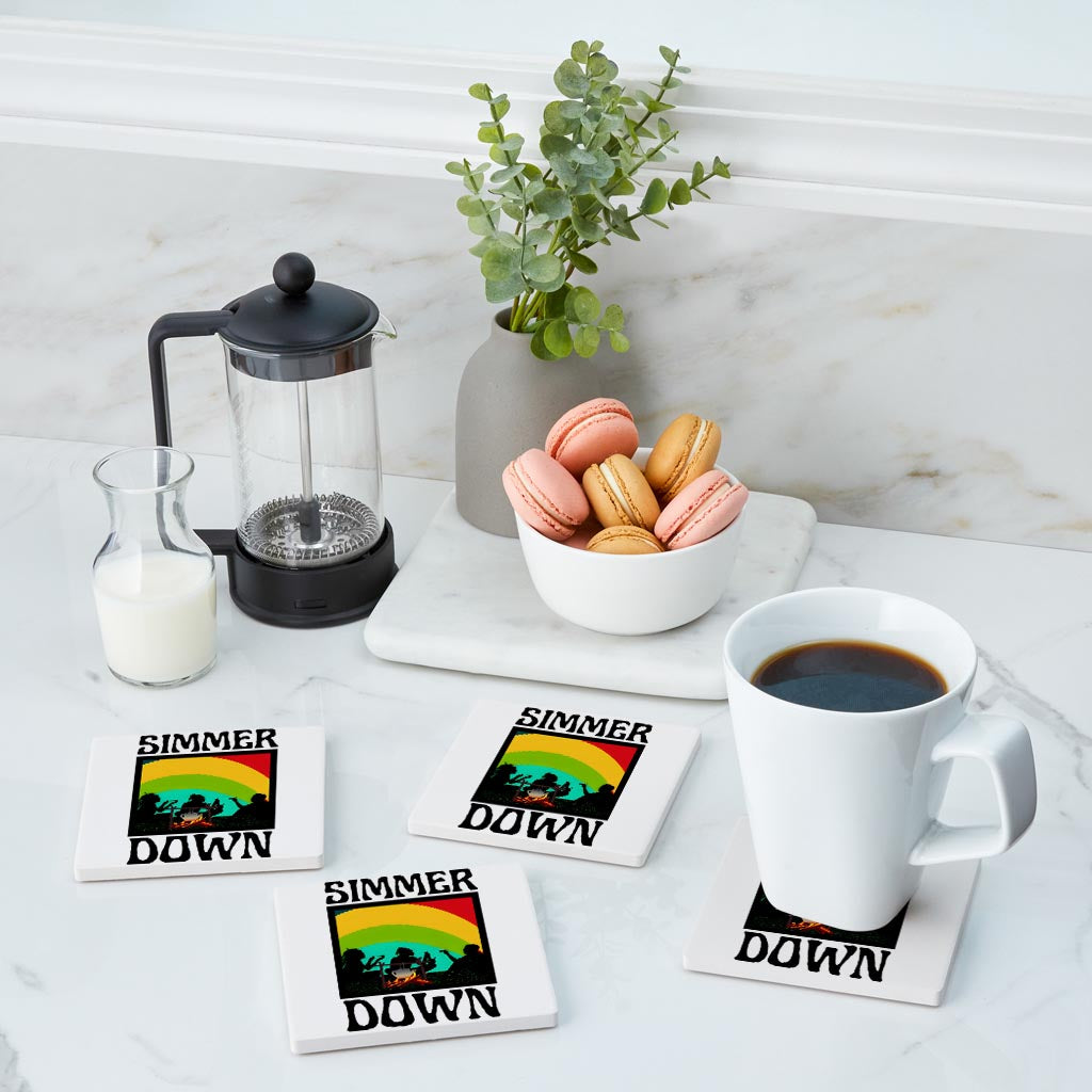 Square Coasters Simmer Down Communal Fire Set of Four | 4x4