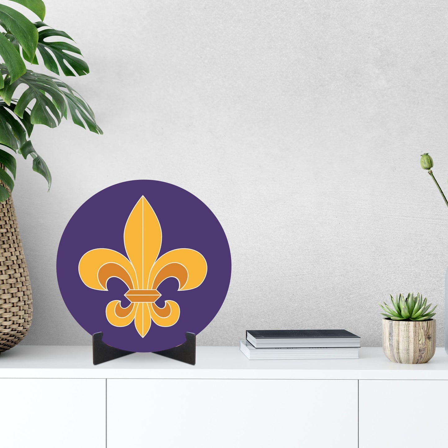 Purple Gold Louisiana Fleur De Lis | Wood Sign | Eaches | Min 1