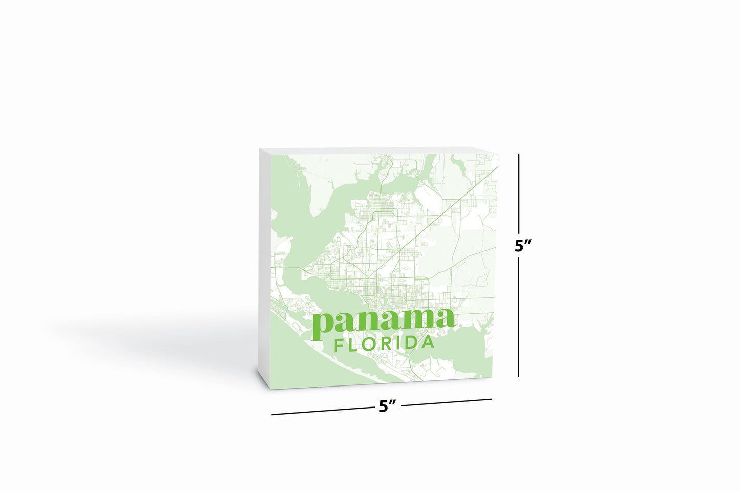 Bright Modern Green Map Florida Panama | Wood Block | Eaches | Min 4