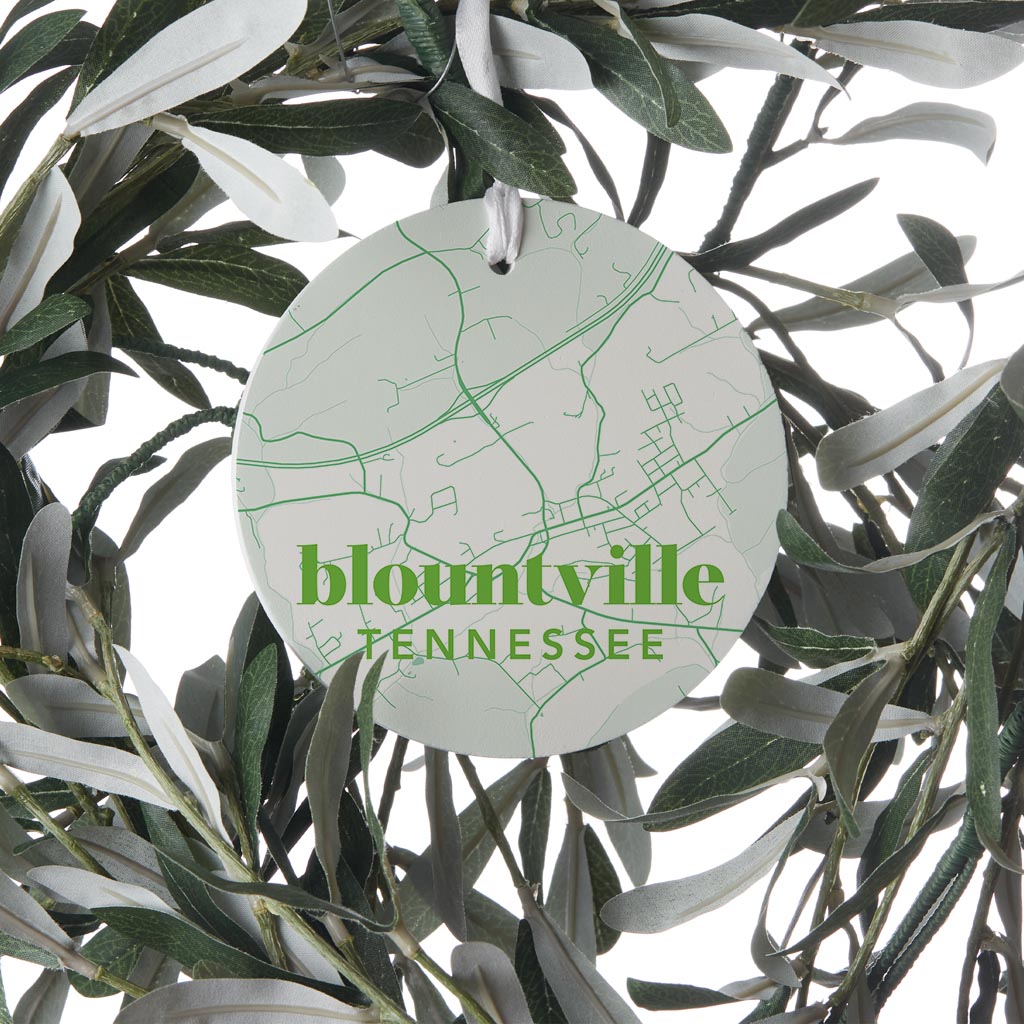 Bright Modern Green Map Tennessee Blountville| Wood Ornament | Eaches | Min 6