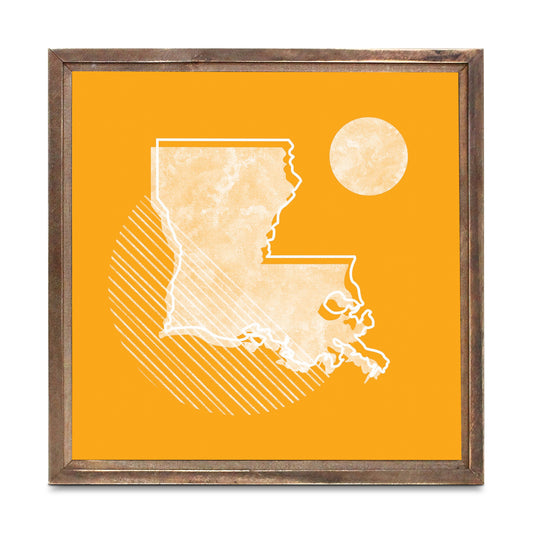 Bright Modern Geometric On Orange Louisiana | Wood Sign | Eaches | Min 1