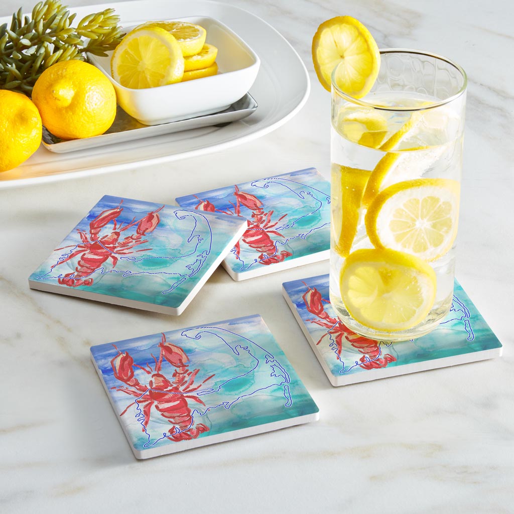 Watercolor Lobster| Absorbent Coasters | Set of 4 | Min 2