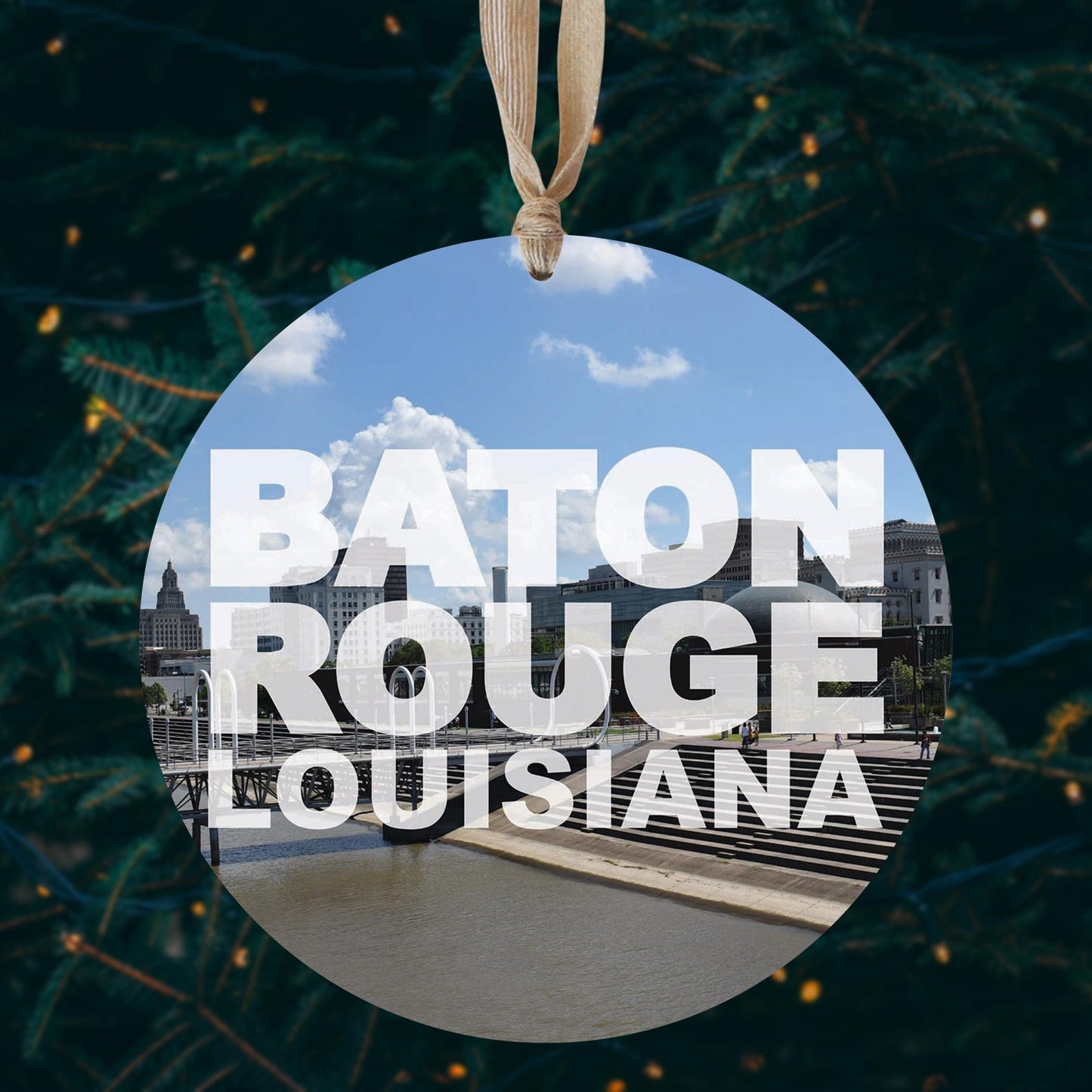 Baton Rouge Louisiana Photo | Wood Ornament | Eaches | Min 1