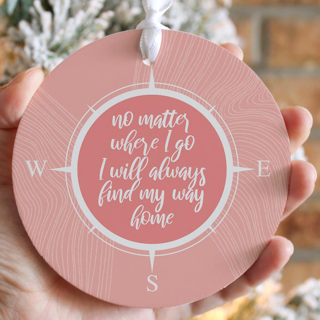 Boho Color Compass On Pink Quote | Wood Ornament | Eaches | Min 6