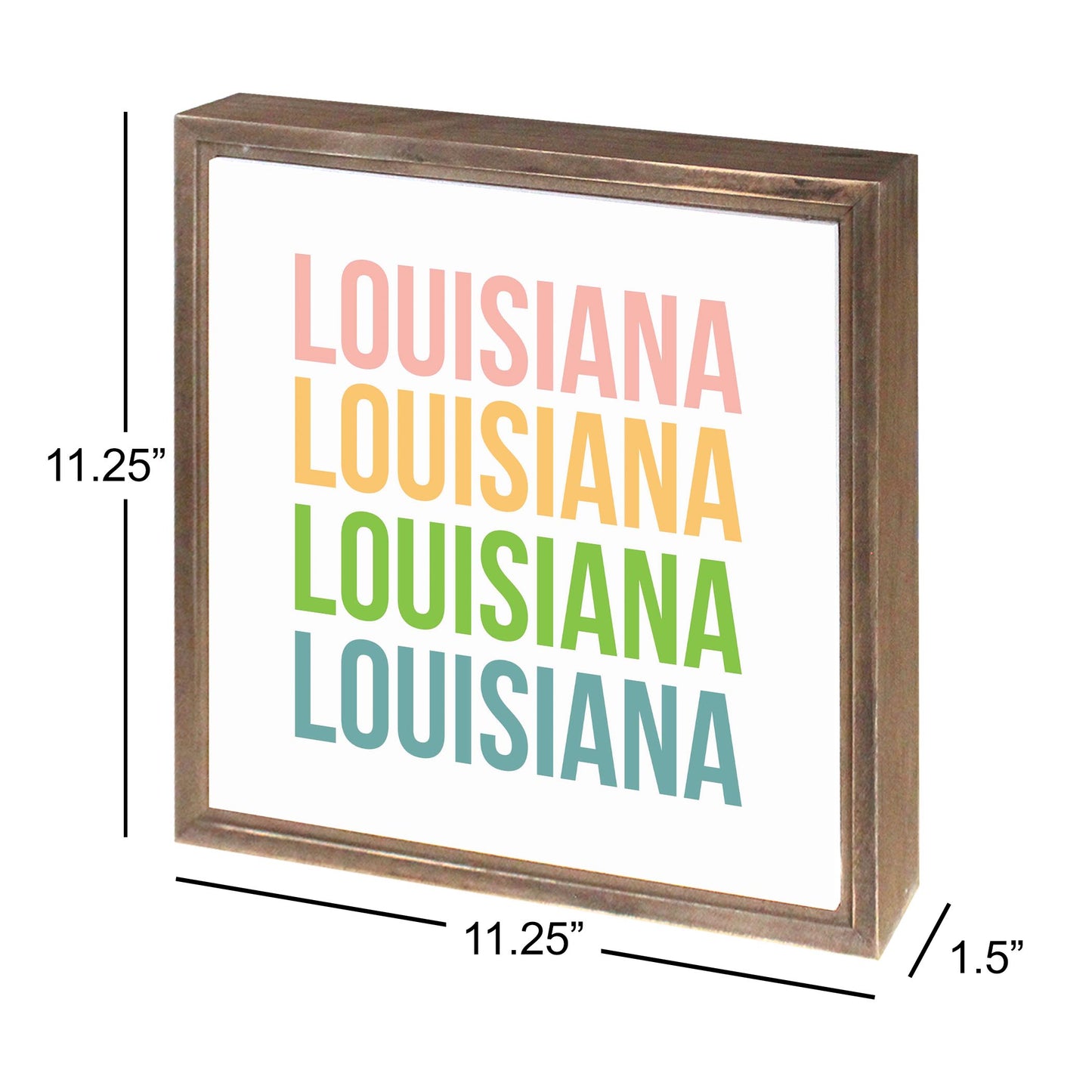 Boho Color Repeated State Name Louisiana | Wood Sign | Eaches | Min 1