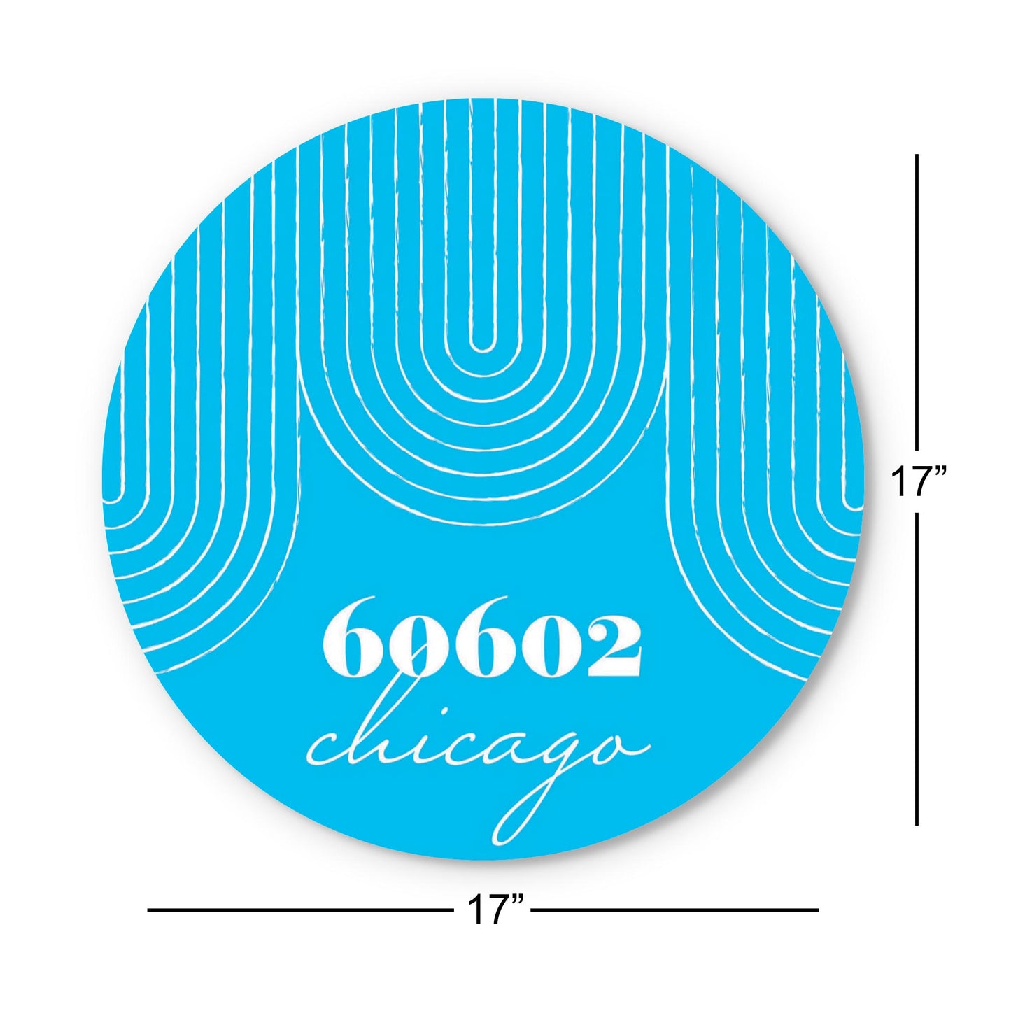 Bright Modern City Zip On Teal Illinois Chicago | Wood Sign | Eaches | Min 1