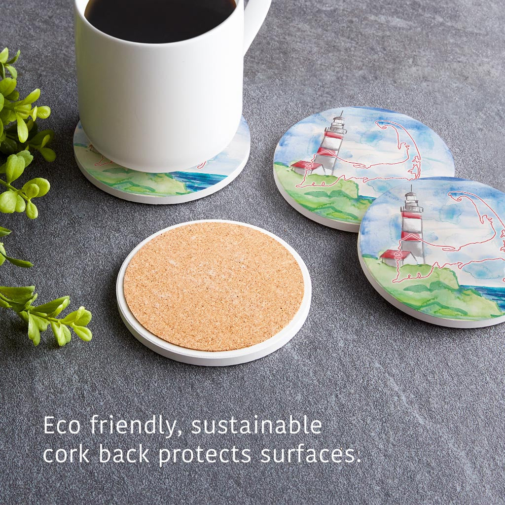 Watercolor Lighthouse | Absorbent Coasters | Set of 4 | Min 2