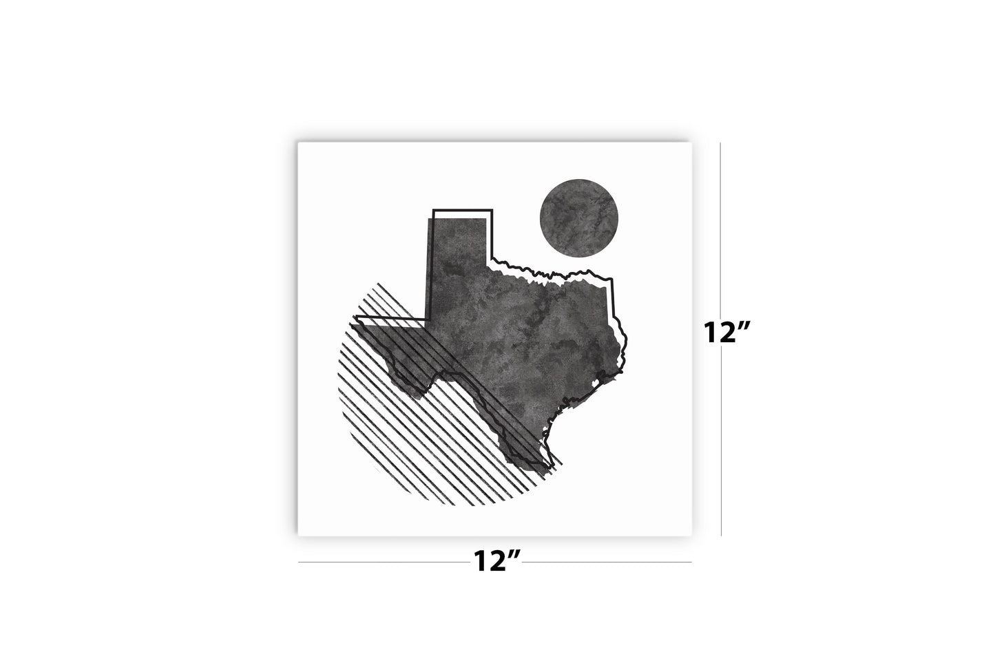 Black And White Geometric On White Texas | Wood Sign | Eaches | Min 2