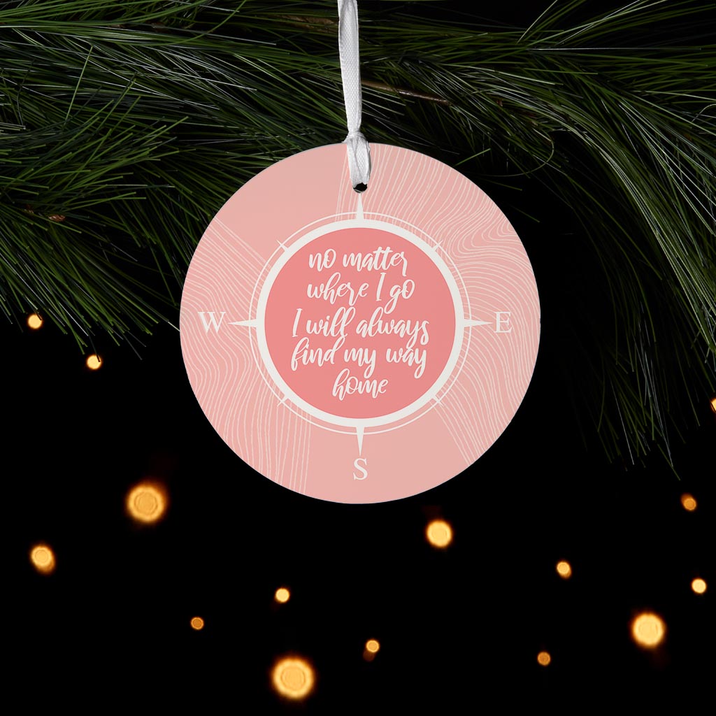 Boho Color Compass On Pink Quote | Wood Ornament | Eaches | Min 6