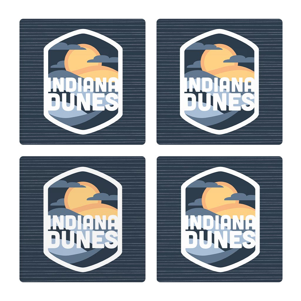 Indiana Dunes At Night Badge | Absorbent Coasters | Set of 4 | Min 2