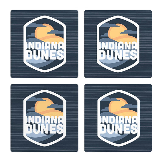 Indiana Dunes At Night Badge | Absorbent Coasters | Set of 4 | Min 2