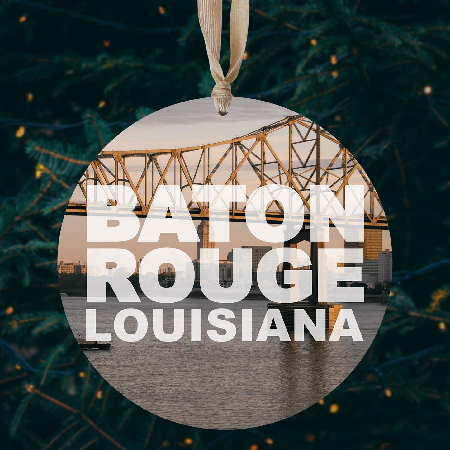 Baton Rouge Louisiana Photo | Wood Ornament | Eaches | Min 1