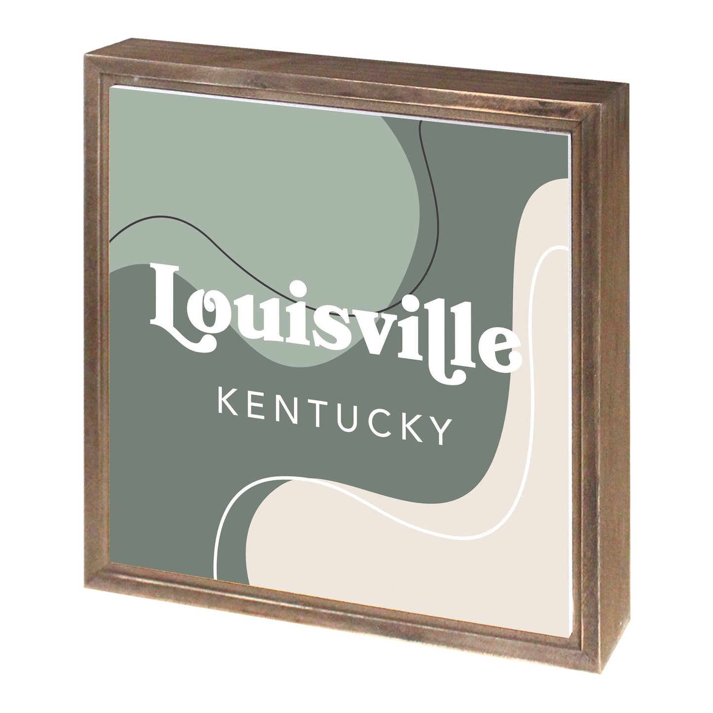 Vintage Groove Fluid Green Kentucky Louisville | Wood Sign | Eaches | Min 1