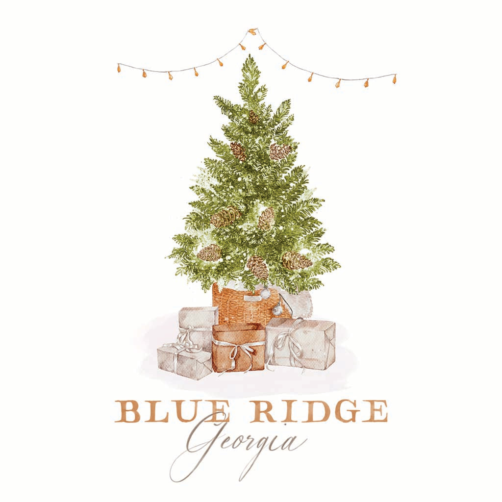 Ceramic Square Coaster-Cottage Tree Blue Ridge Georgia -5