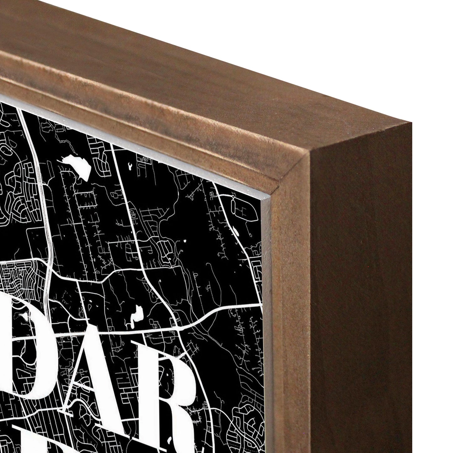 Minimalistic B&W Texas Cedar Park Map | Wood Sign | Eaches | Min 1