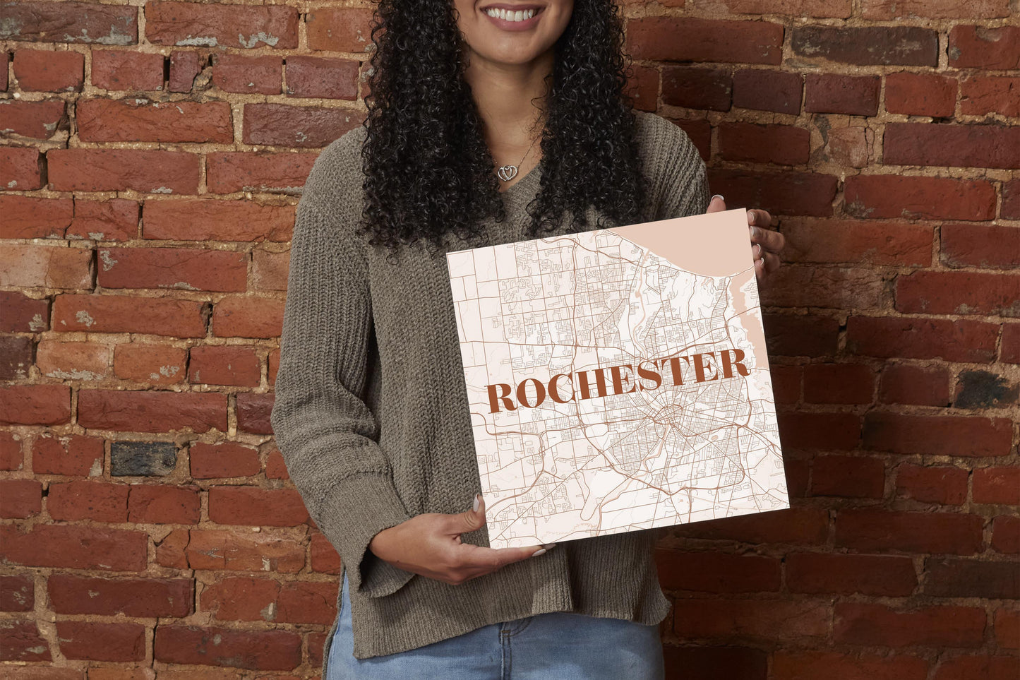 Modern Minimalist New York Rochester Map | Wood Sign | Eaches | Min 2