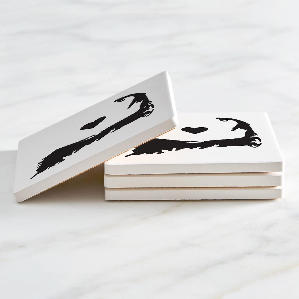 Minimalistic B&W Cape Cod With Heart | Absorbent Coasters | Set of 4 | Min 2