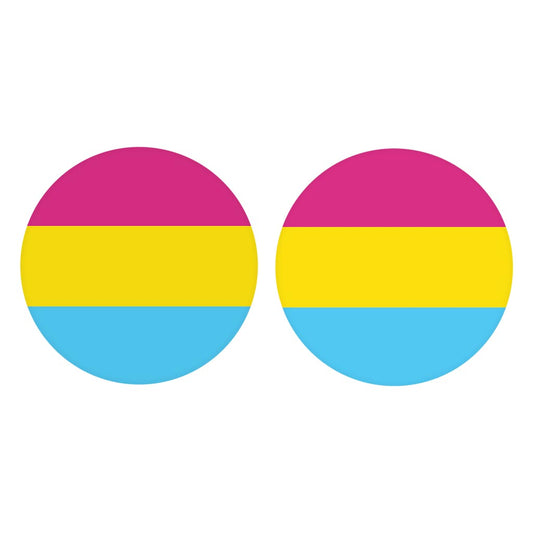 Pansexual Pride Flag Colors | Absorbent Car Coasters | Set of 2 | Min 4