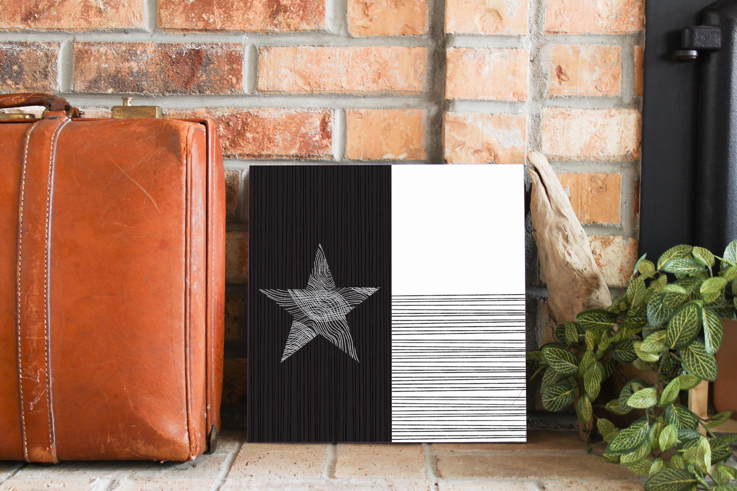 Modern Texas State Flag Abstract Lines | Wood Sign | Eaches | Min 2