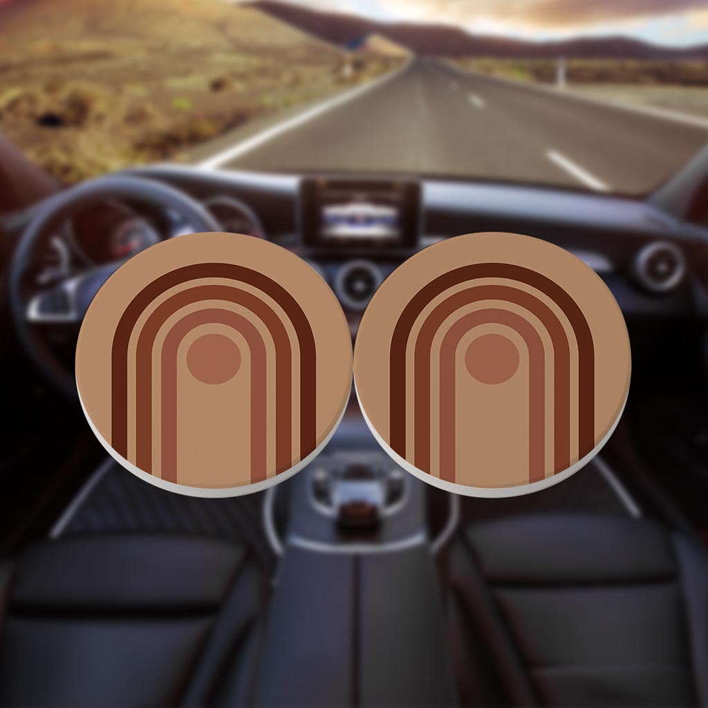 Modern Minimalist Retro Tan Lines| Absorbent Car Coasters | Set of 2 | Min 4