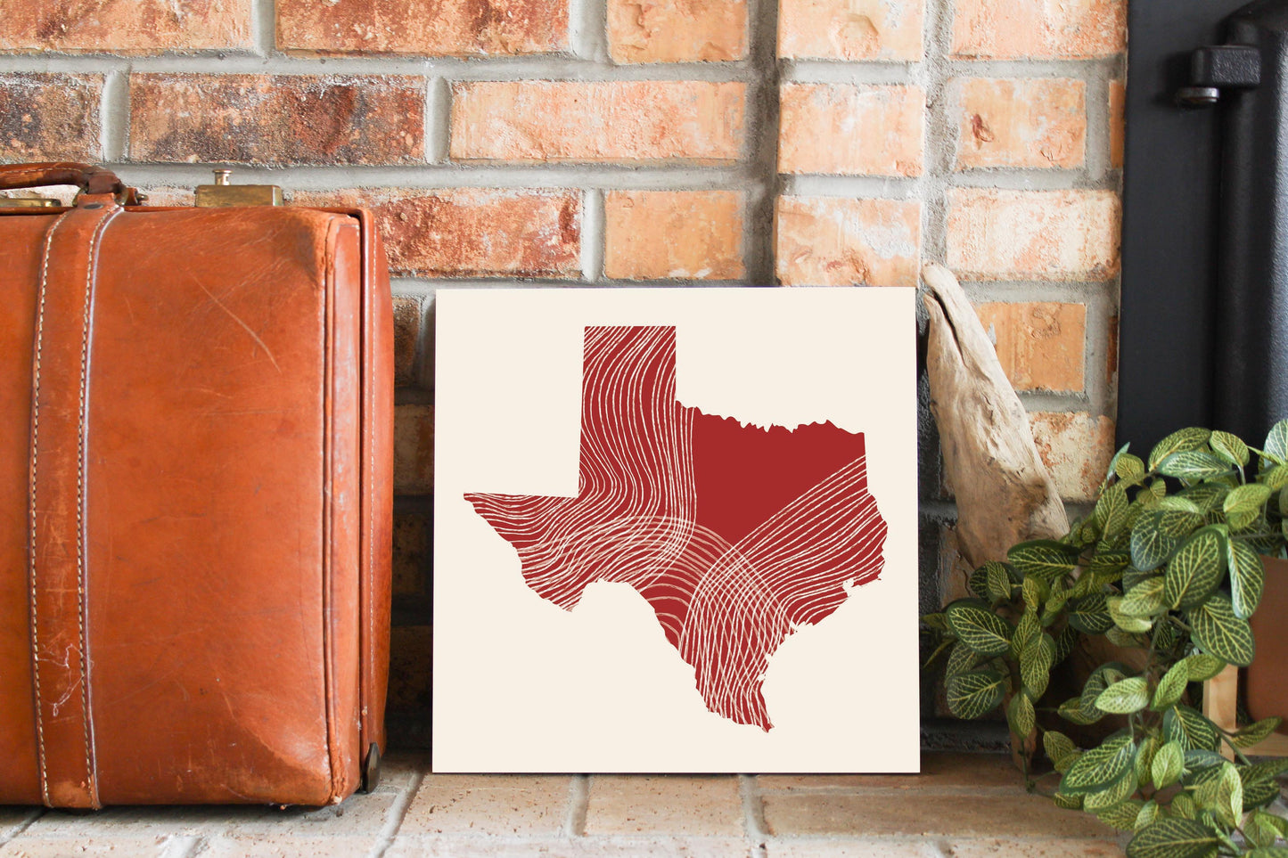 Modern Minimalist Texas Fluid Line State Shape | Wood Sign | Eaches | Min 2