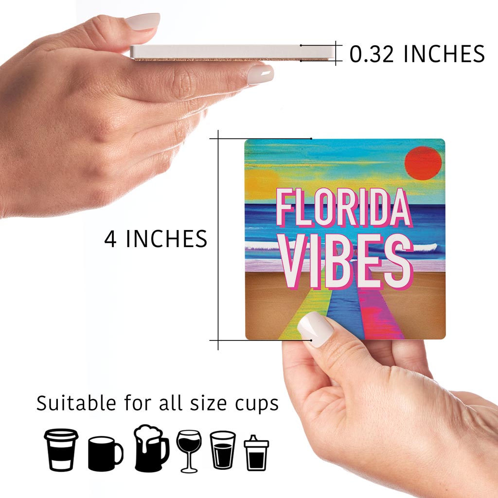 Florida Vibes | Absorbent Coasters | Set of 4 | Min 2