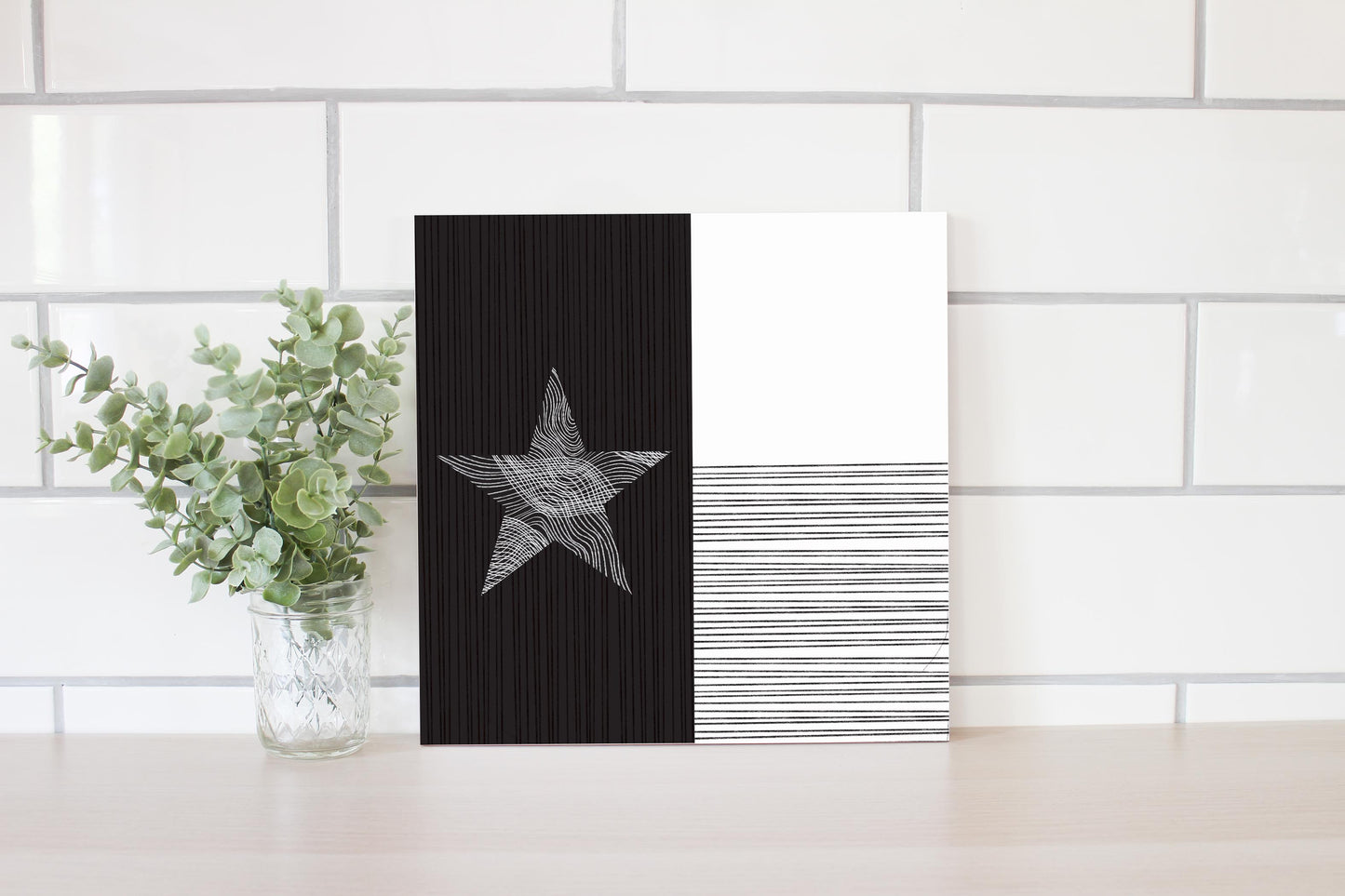 Modern Texas State Flag Abstract Lines | Wood Sign | Eaches | Min 2