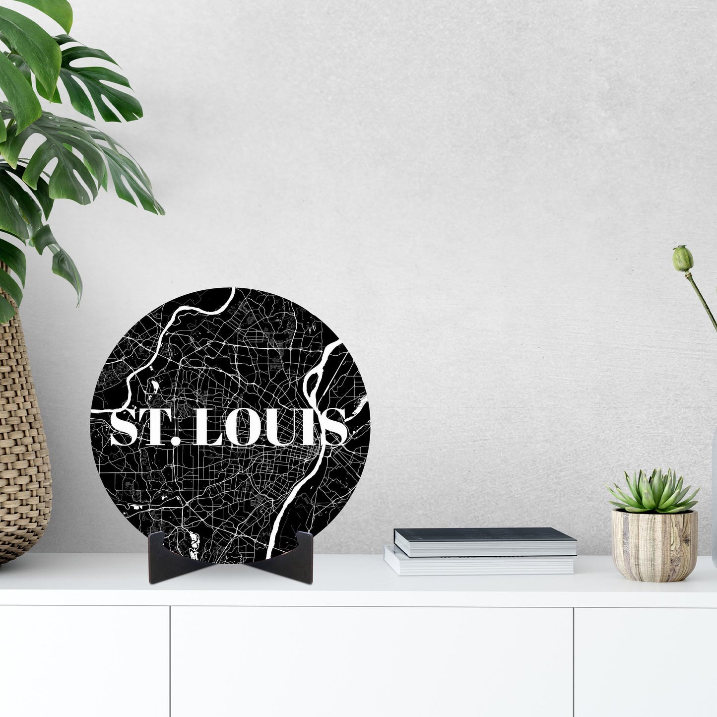 Minimalist B&W Missouri St Louis Map | Wood Sign | Eaches | Min 1