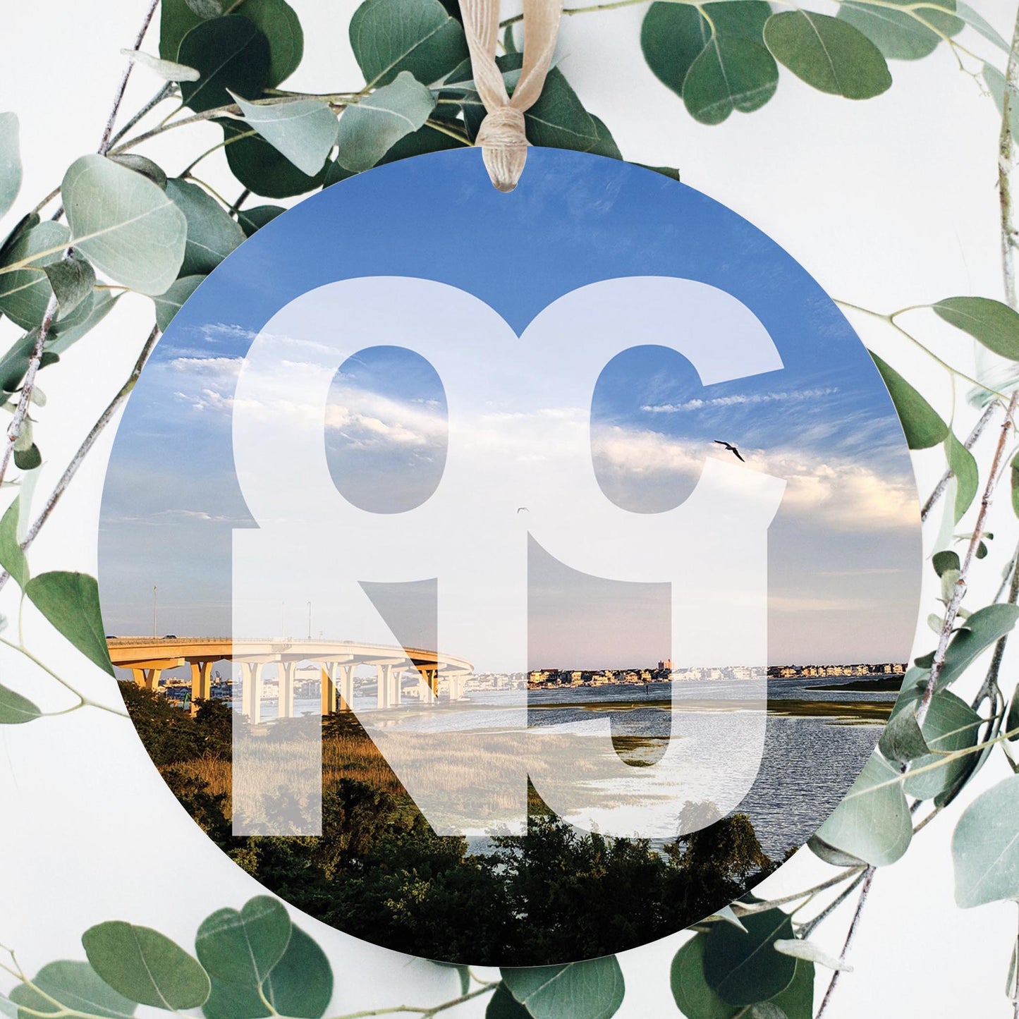 OCNJ Photo With Text | Wood Ornament | Eaches | Min 1