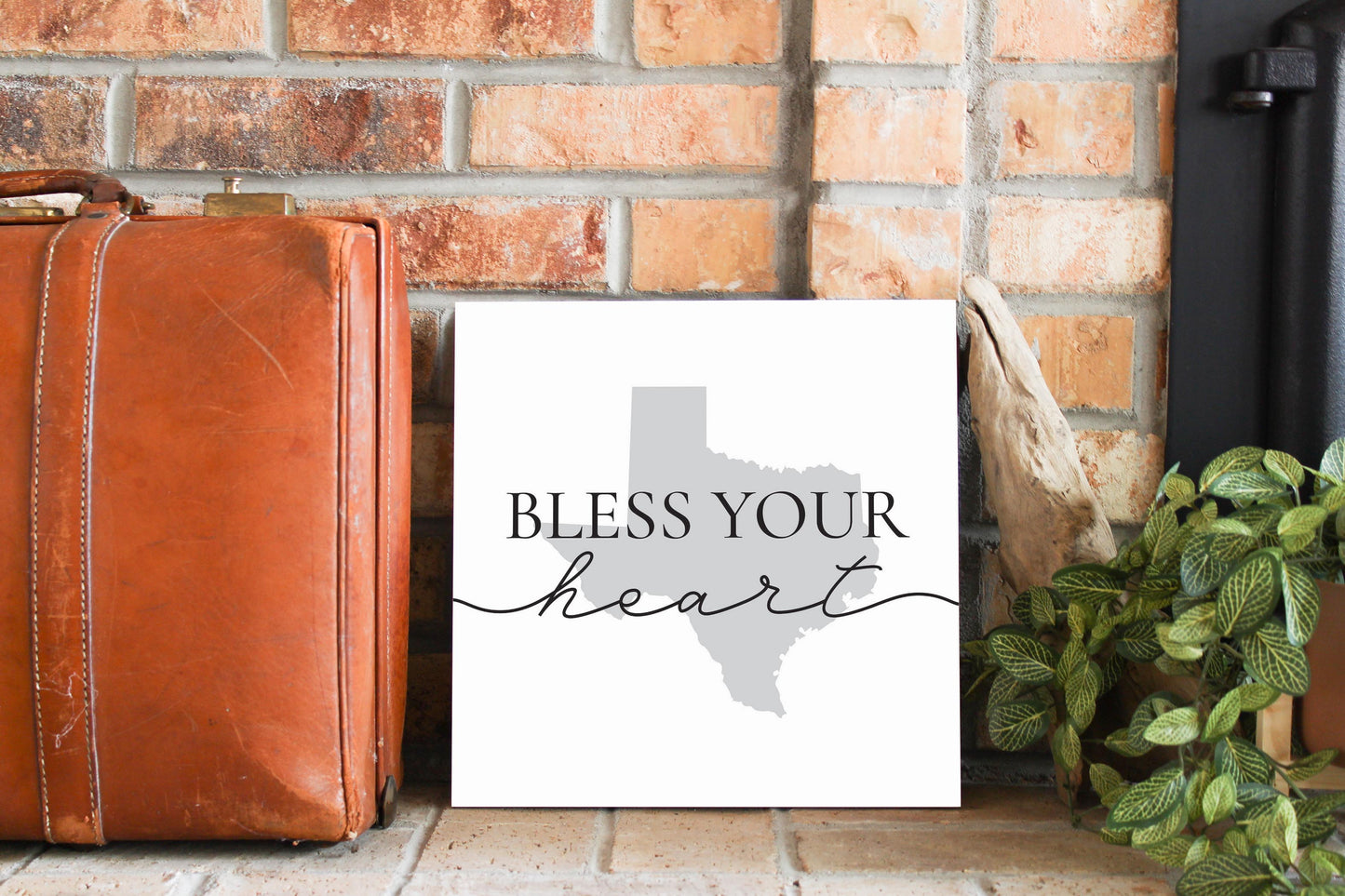 Minimalistic B&W Texas Bless Your Heart | Wood Sign | Eaches | Min 2