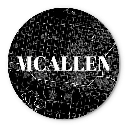 Minimalistic B&W Texas Mcallen Map | Wood Sign | Eaches | Min 1