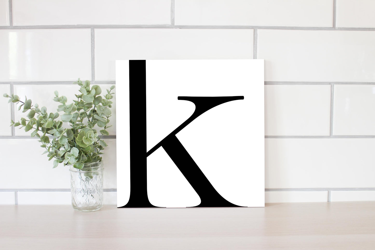 Minimal Monogram K | Wood Sign | Eaches | Min 2