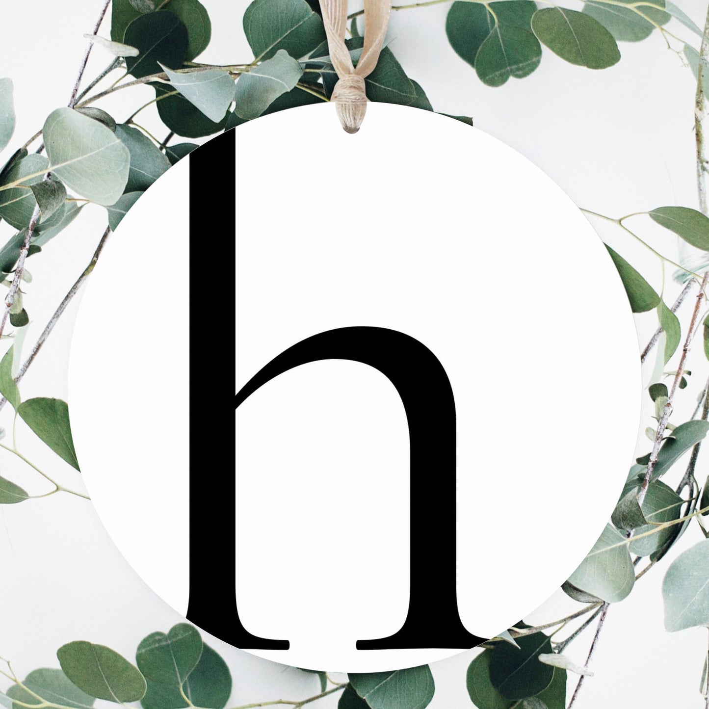 Minimalist Monogram H | Wood Ornament | Eaches | Min 1