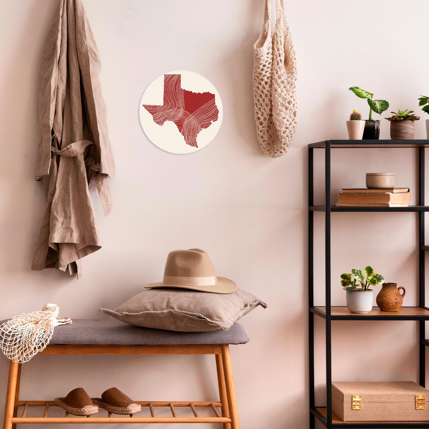 Modern Minimalist Texas Fluid Line State Shape | Wood Sign | Eaches | Min 1