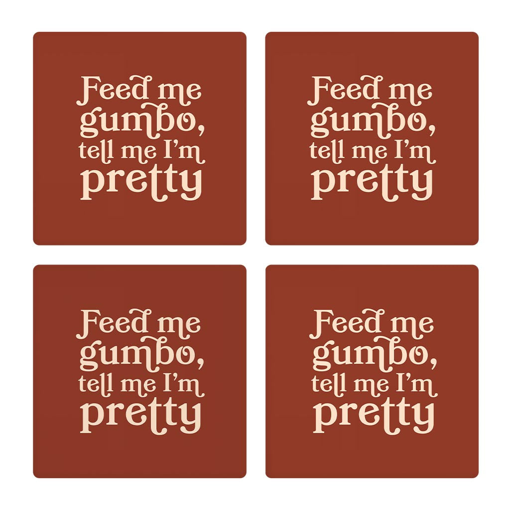 Modern Minimalist Louisiana Gumbo Saying | Absorbent Coasters | Set of 4 | Min 2