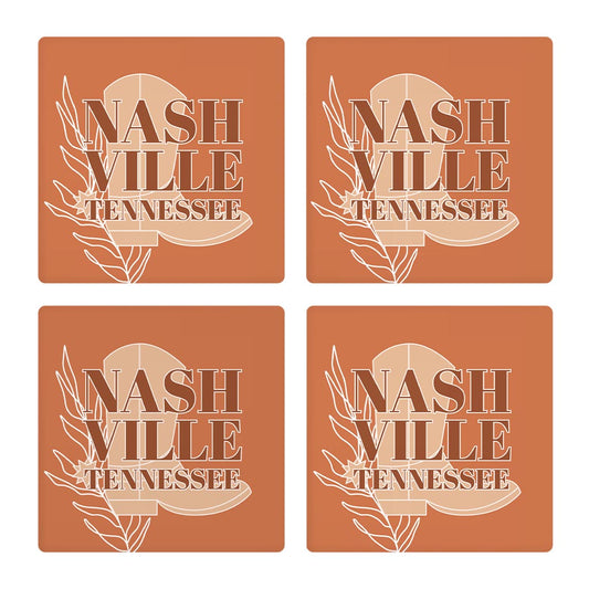 Modern Minimalist Tennessee Nashville Boot | Absorbent Coasters | Set of 4 | Min 2